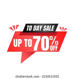 70% off sale balloon. Red vector illustration . sale label design, 