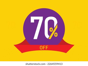 70% OFF Sale tag vector badge template.