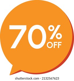 70% off (seventy percent) - orange ballon discount