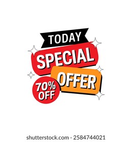 70% Off Special Discount Offer Template Design.