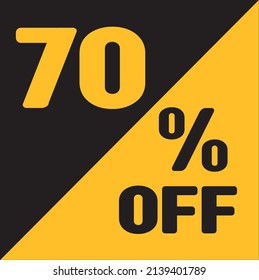 Up To 70% Off Special Offer sale sticker black and gold, vector illustration