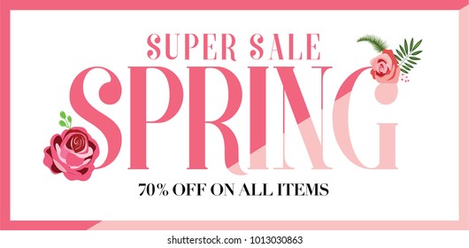70% off Spring Sale Banner, Design for fashion industry