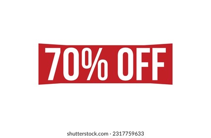 70% Off stamp red rubber stamp on white background. 70% Off stamp sign. 70% Off stamp.