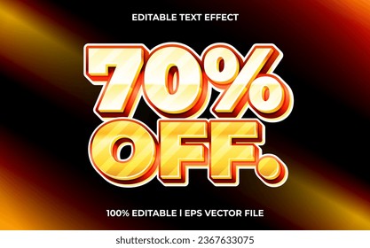 70% off text effect editable video cover and banner text style, 3d typography template