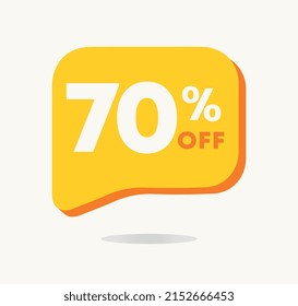 70% off. Vector illustration of Special Offer sticker for sales. Discount tag for advertising campaign for stores, retail, marketing, shopping ad.