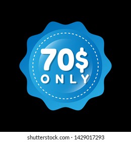 70 $ only - special offer - glossy button.