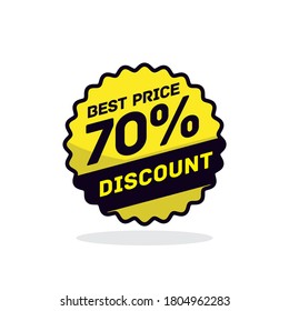 70 percent best price tags sticker vector eps