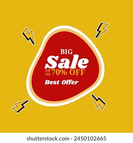 70 percent big sale advertising vector illustration
