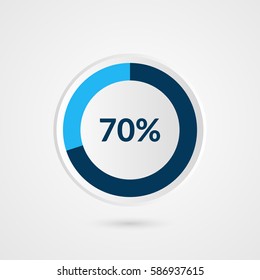 70 Percent Blue Grey And White Pie Chart. Percentage Vector Infographics. Circle Diagram Business Illustration