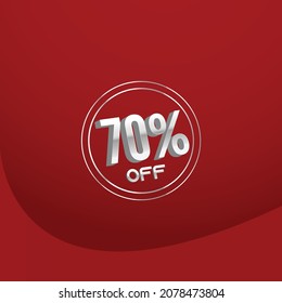 70 percent count red background