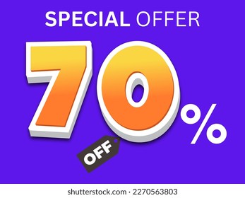 up to 70 percent discount