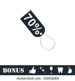 70 percent discount icon flat. Vector illustration symbol and bonus pictogram