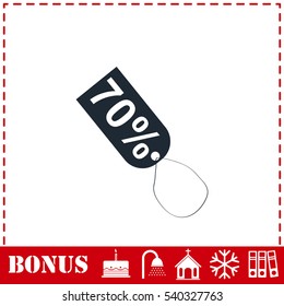 70 percent discount icon flat. Simple vector symbol and bonus icon