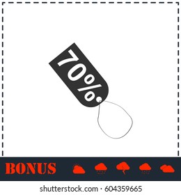 70 percent discount icon flat. Simple vector symbol and bonus icon