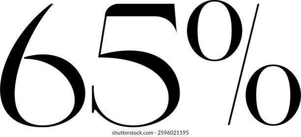 70 Percent Discount Offer Number Typography Style A0983