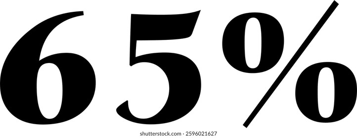 70 Percent Discount Offer Number Typography Style A0736