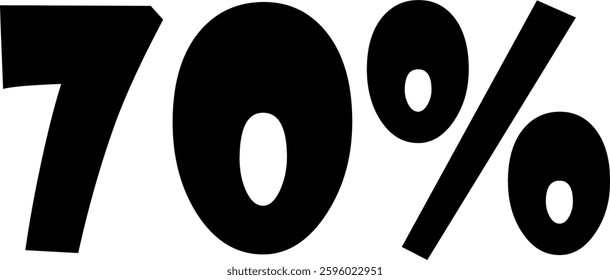 70 Percent Discount Offer Number Typography Style A0432