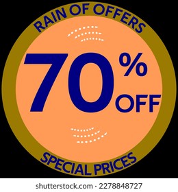 70 percent discount with sign-up rain of offers and special prices.