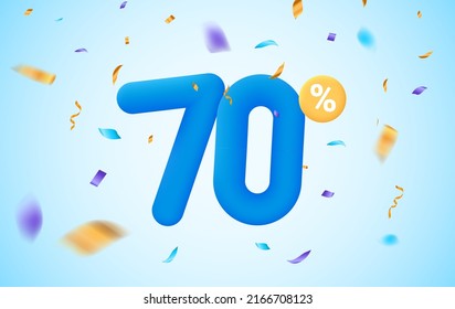 70 percent discount vector illustration 3d mega loyalty. 70 percent bonus marketing discount