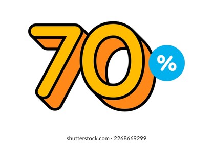 70 Percent Flat Design Illustration