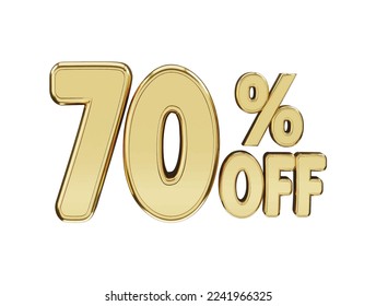 70 percent Golden number with 3d rendering
