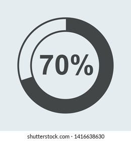 70 percent icon. Symbol . Vector illustration
