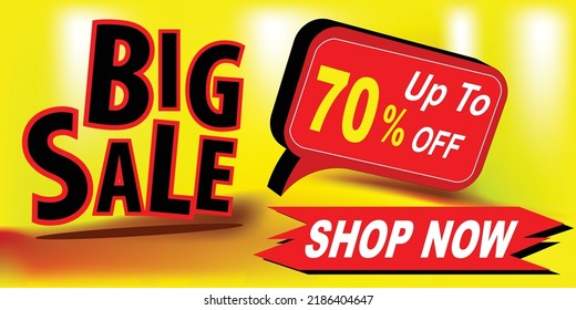 70 percent Mega sale banner template design for web or social media