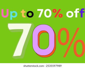 up to 70 percent off 