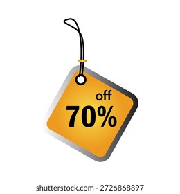 70 Prozent Rabatt auf 3D Square Sale Badge Aufkleber