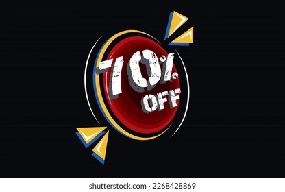 70 percent off banner with floating circle for promotions and offers