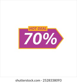 Up to 70 percent Off Big Sale Purple and Yellow Label
