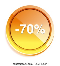70 percent off button