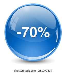 70 percent off button