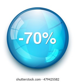 70 percent off button