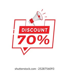 70 percent off discount badge icon, price tag special offer. vector design.