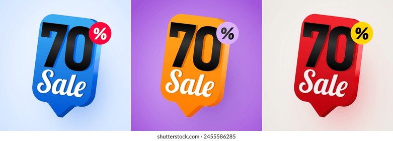 70 percent Off. Discount creative composition. Mega Sale. Vector illustration.