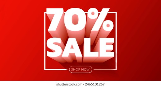 70 percent Off. Discount creative composition. Mega Sale. Vector illustration.