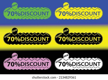 70 percent off new offer logo and icon design template