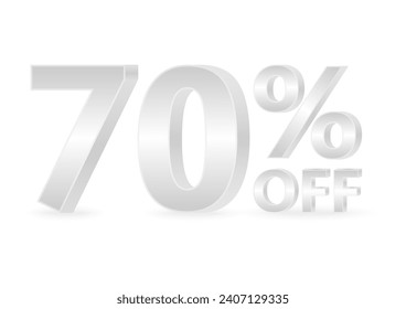 70% or 70 Percent Off Sale Discount. 70% for Banner, Poster or Advertising. Vector Illustration. 