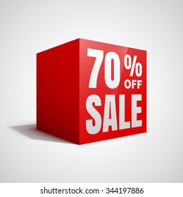 70 percent off sale red cube.