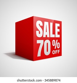 70 percent off sale red cube.