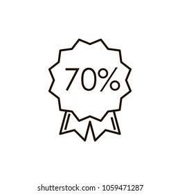 70 percent off sing vector