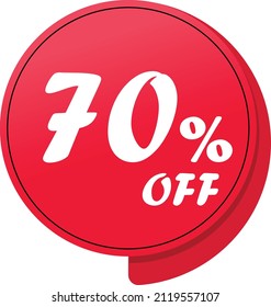70 percent off tag, vector