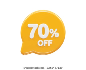 70 percent off text effect 3d rendering illustration