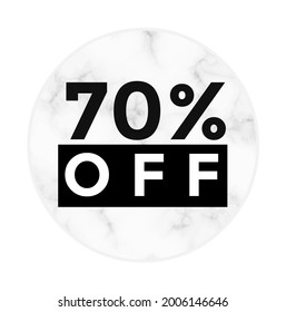 70 percent off. Vector for promotions and offers
