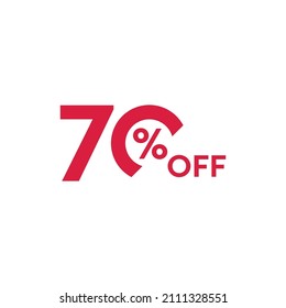 70 Percent Off Vector Text Design