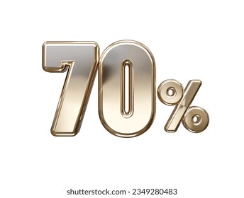 70 percent off vector text effect 3d rendering gold