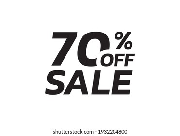 70 percent price off icon, label or tag for sale. Discount badge or sticker design. Vector illustration.