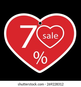 70 percent red flat icon sale sign