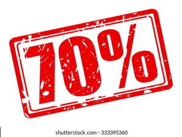 70 percent red stamp text on white